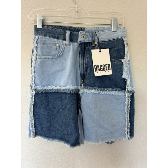 Ragged Pants - NWT - Denim “The Ragged Priest” Patchwork Denim Shorts- Size 24